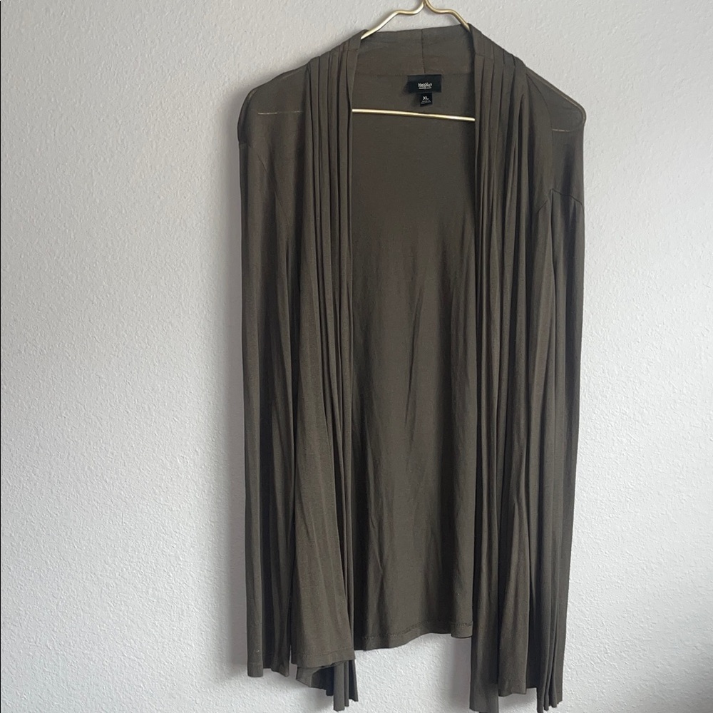 Mossimo Olive Green Open Cardigan